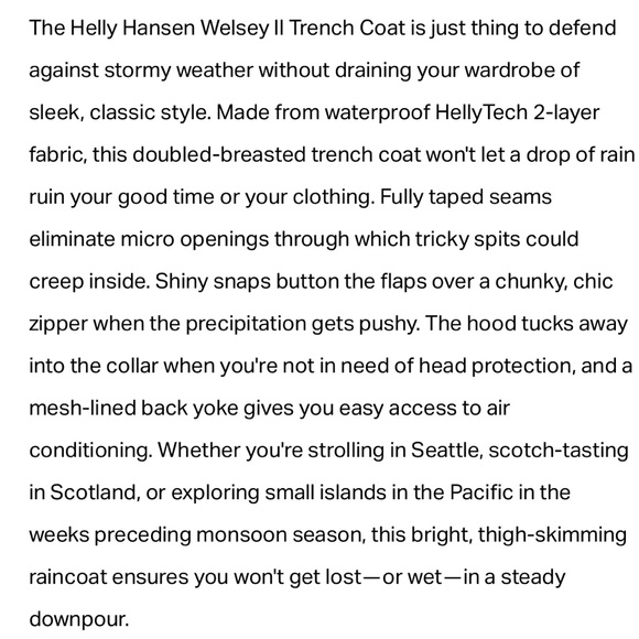 HELLY HANSON PROTECTION RAIN JACKET SIZE M NWOT GREY ZIPPER POCKETS HELL… - Picture 10 of 17